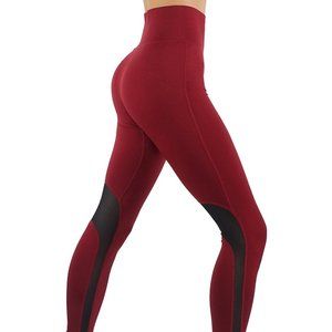 Yoga Pants Dry-Fit Workout Leggings Mesh Cutouts